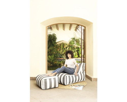 Buitenfauteuil Sitting Point Santorin Rock ca. 280 liter antraciet/wit 65x100x65 cm