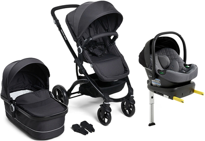Beemoo Move Duo Duovogn Inkl. Beemoo Route i-Size Babybilstol & Base, Asphalt/Mineral Grey