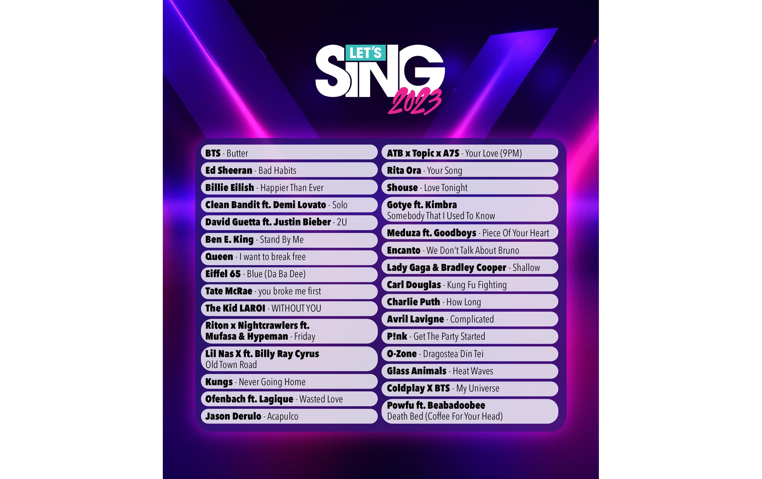 Let's Sing 2023 + 2 MicsAnspruchsvolles Karaoke-Spiel für die PlayStation 5