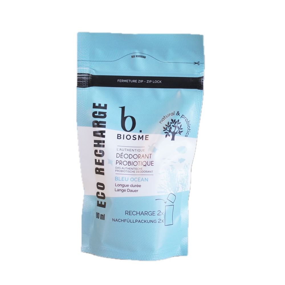 BIOSME Deodorant probiotisch<br>80 ml, Flasche, flüssig, Bleu océan Nachfüllpackung