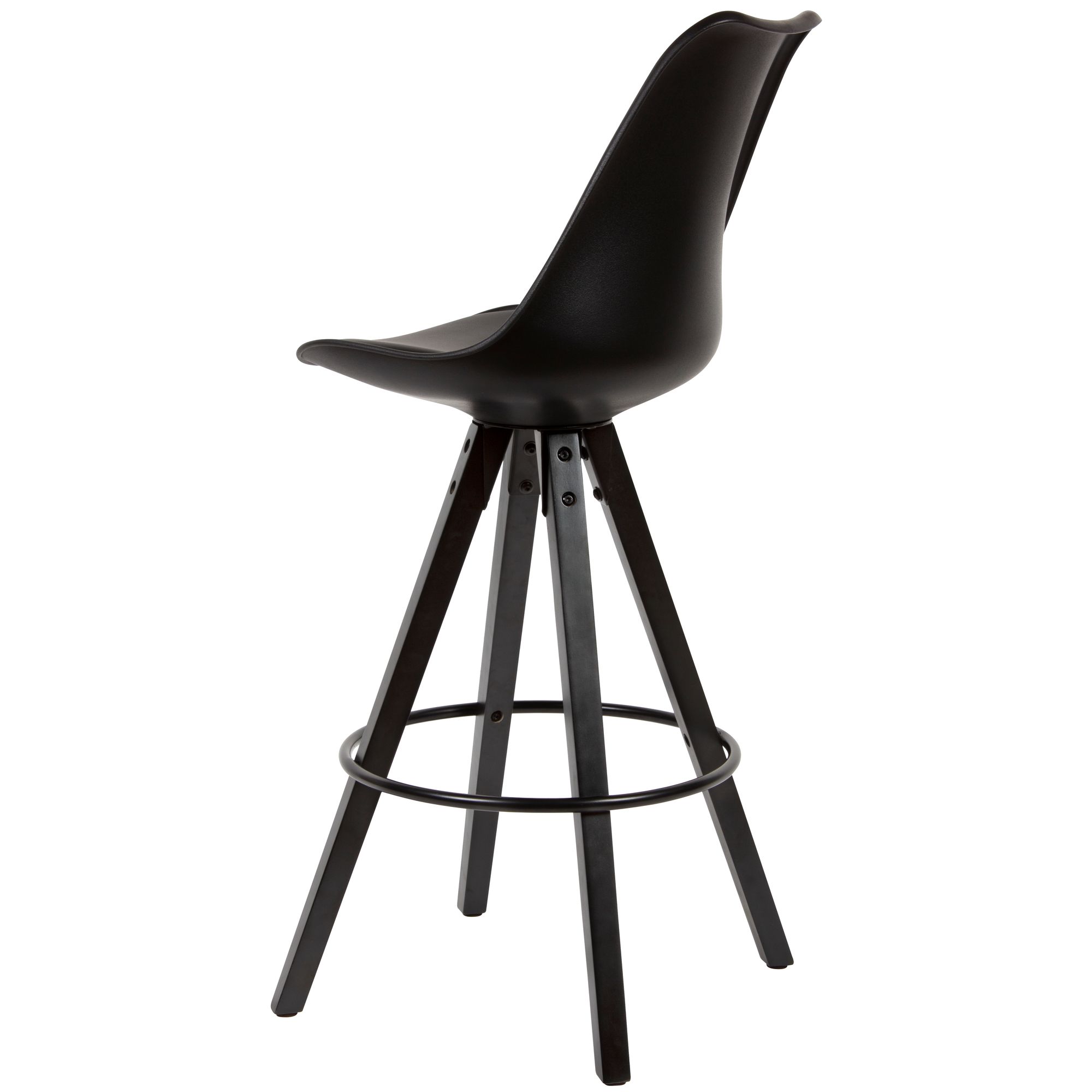 FineBuy 2er Set Barhocker Schwarz Tresenhocker Kunstleder mit Lehne Barstuhl