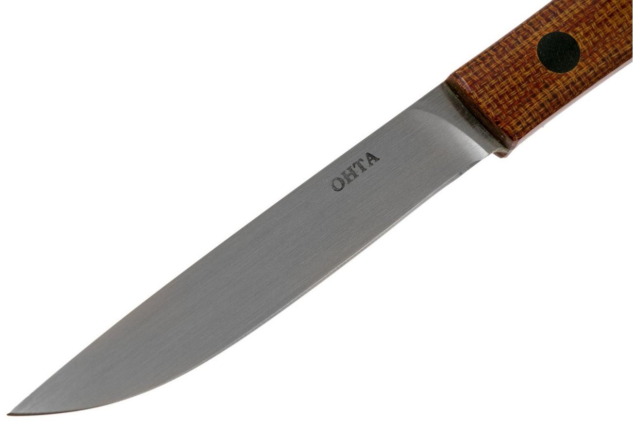 Ohta OFB SS 75 Natural Canvas Micarta vaststaand mes