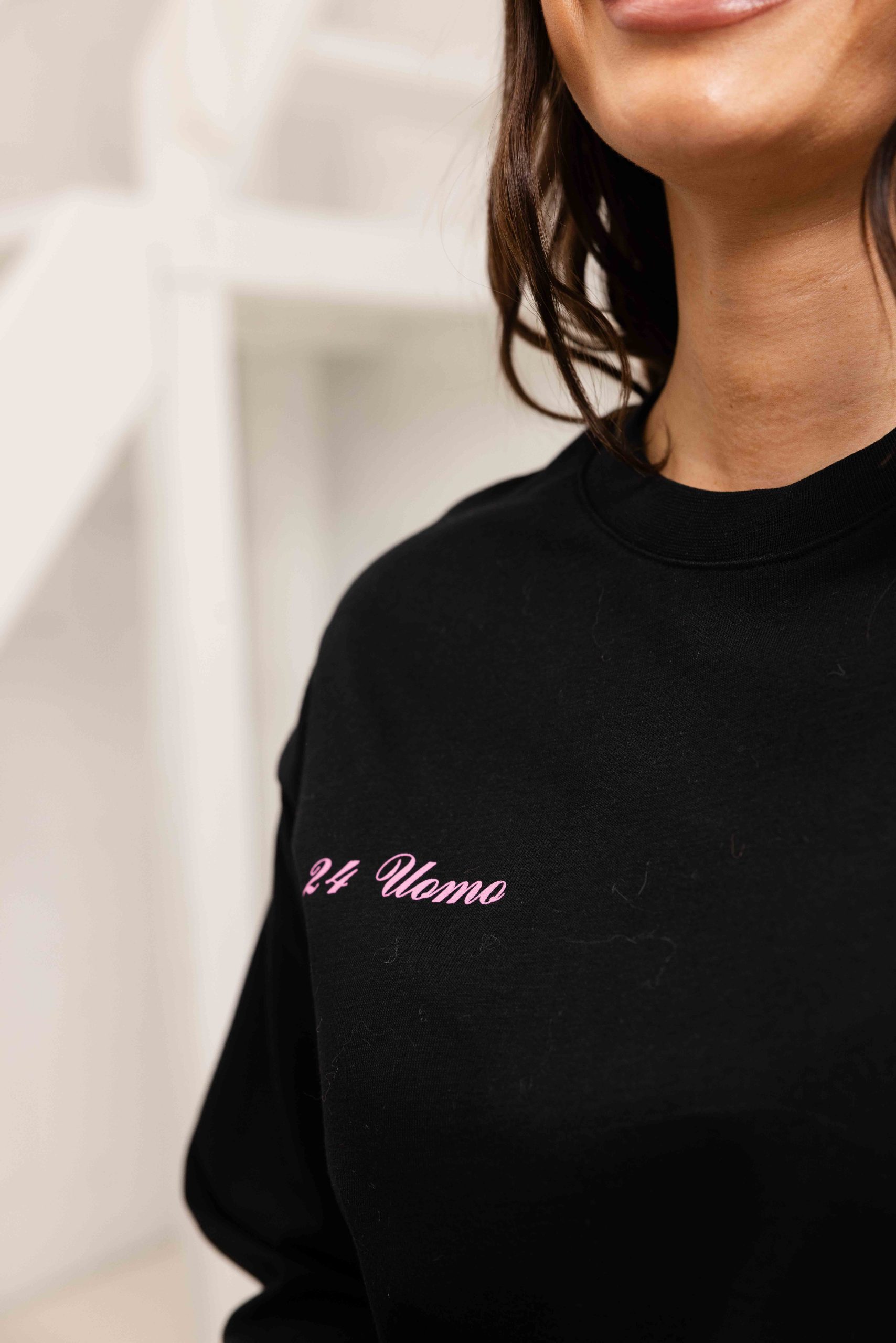 24 Uomo Symbol Longsleeve Shirt Dames Zwart/Roze
