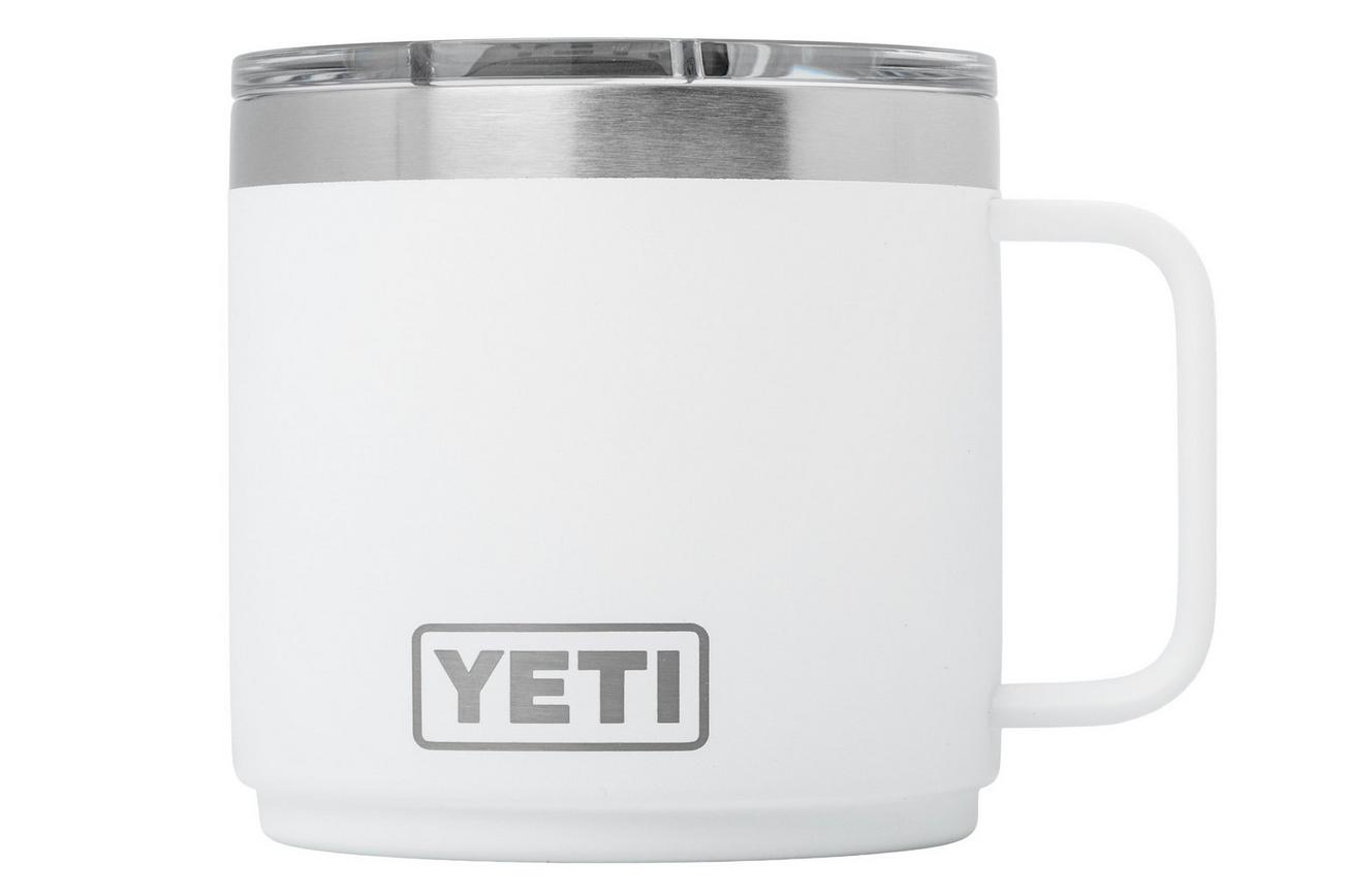 Yeti Rambler Stackable Mug 14oz Mag Slider Lid, White, stapelbare thermosmok met deksel, 414 ml