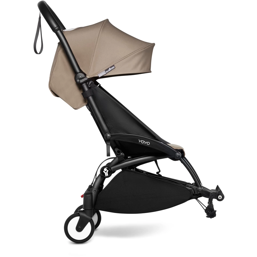 BABYZEN Kinderwagen YOYO 6+ connect Black mit Textilset Taupe