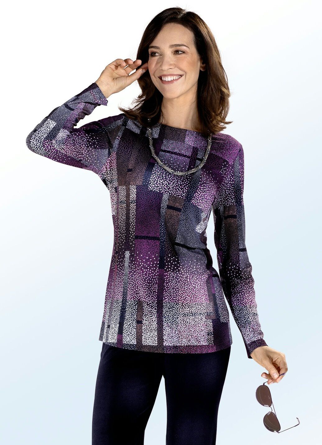 Shirt mit farbbrillantem Inkjet-Druck in 2 Farben
