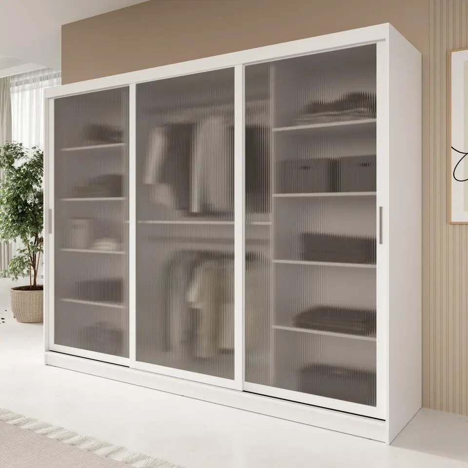 Meubella - Kledingkast Fessaro - Wit - 250 cm