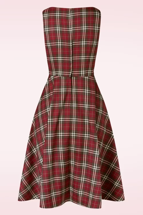 Banned Retro Winter check swingjurk in rood