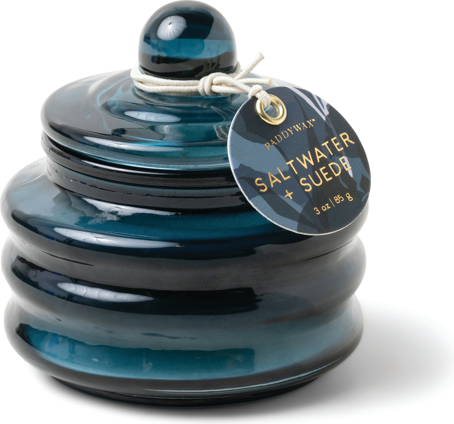 Paddywax geurkaars Beam Saltwater and Suede blauw 20 uur D 7,3 H 7,6 cm