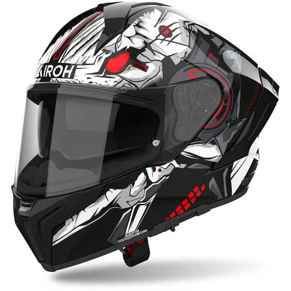 Airoh - Casque Matryx Nytro Noir Brillant / Gris / Blanc / Rouge