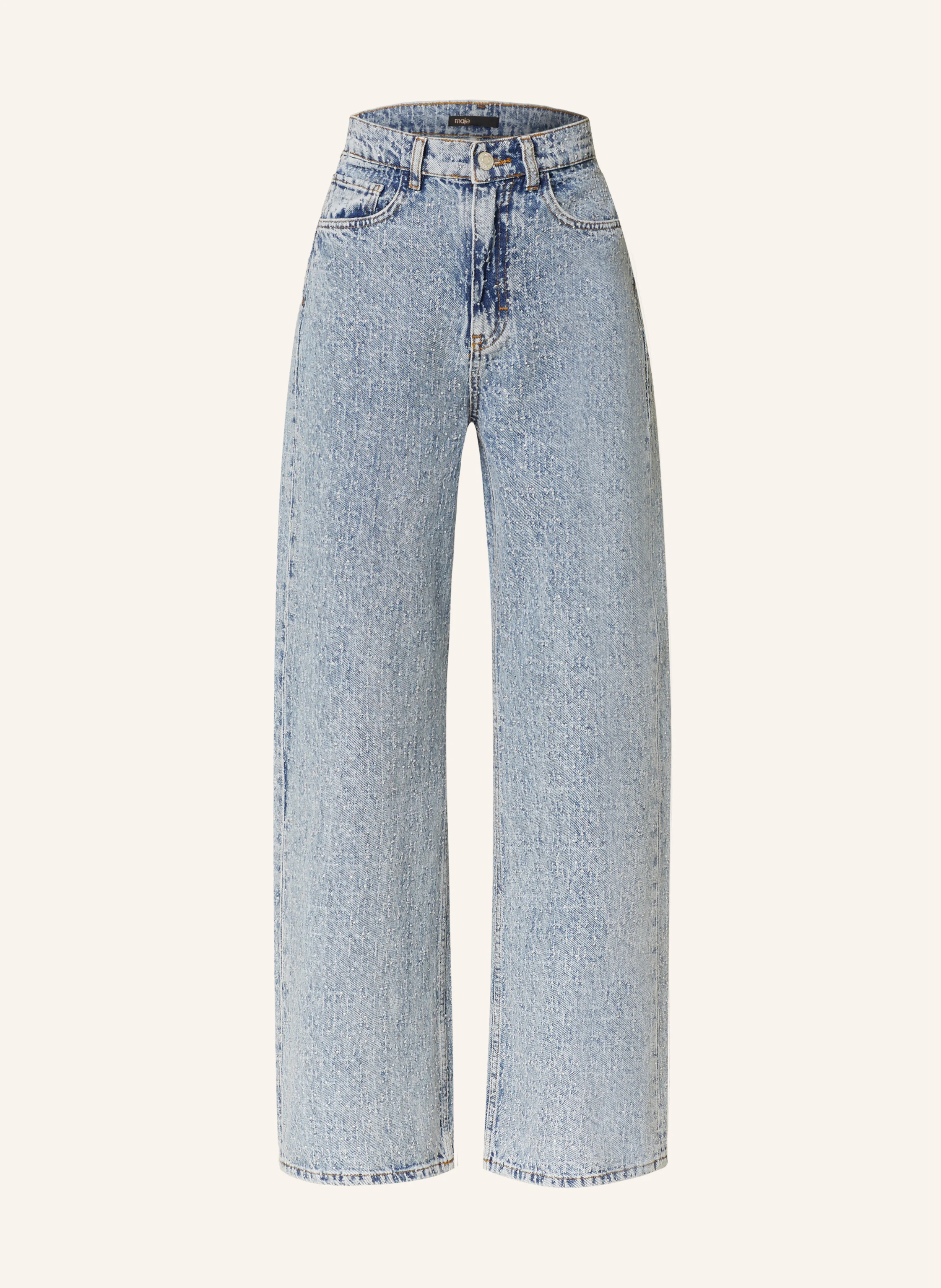 maje Straight Jeans mit Schmucksteinen