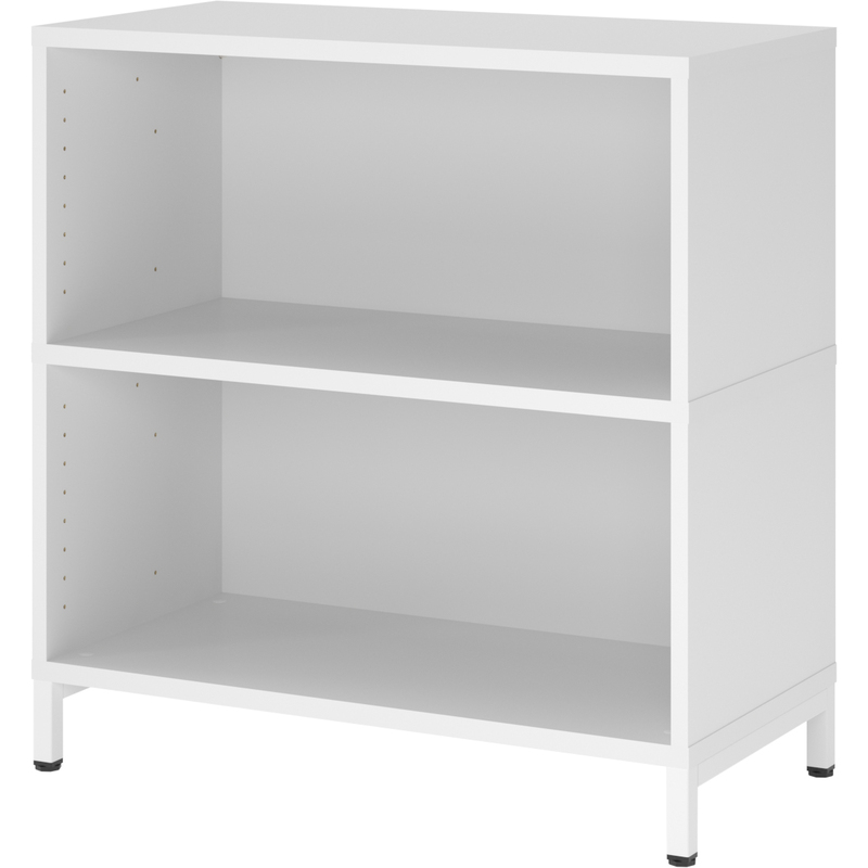 Regal mit Sockel Tarys, 2 Ordnerhöhen, weiss