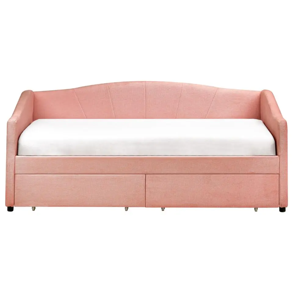 VITTEL - Bed met opberger - Roze - Polyester