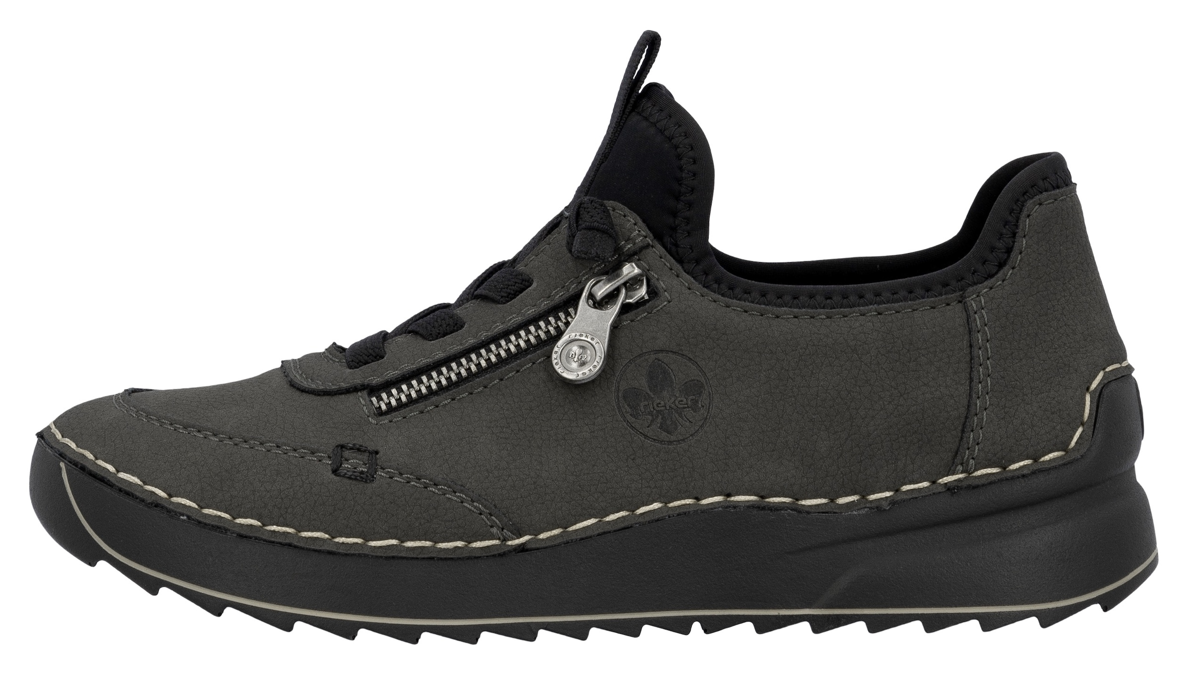 Rieker Sneaker  Schnürschuh, Halbschuh, Slipper mit Kontrastnaht