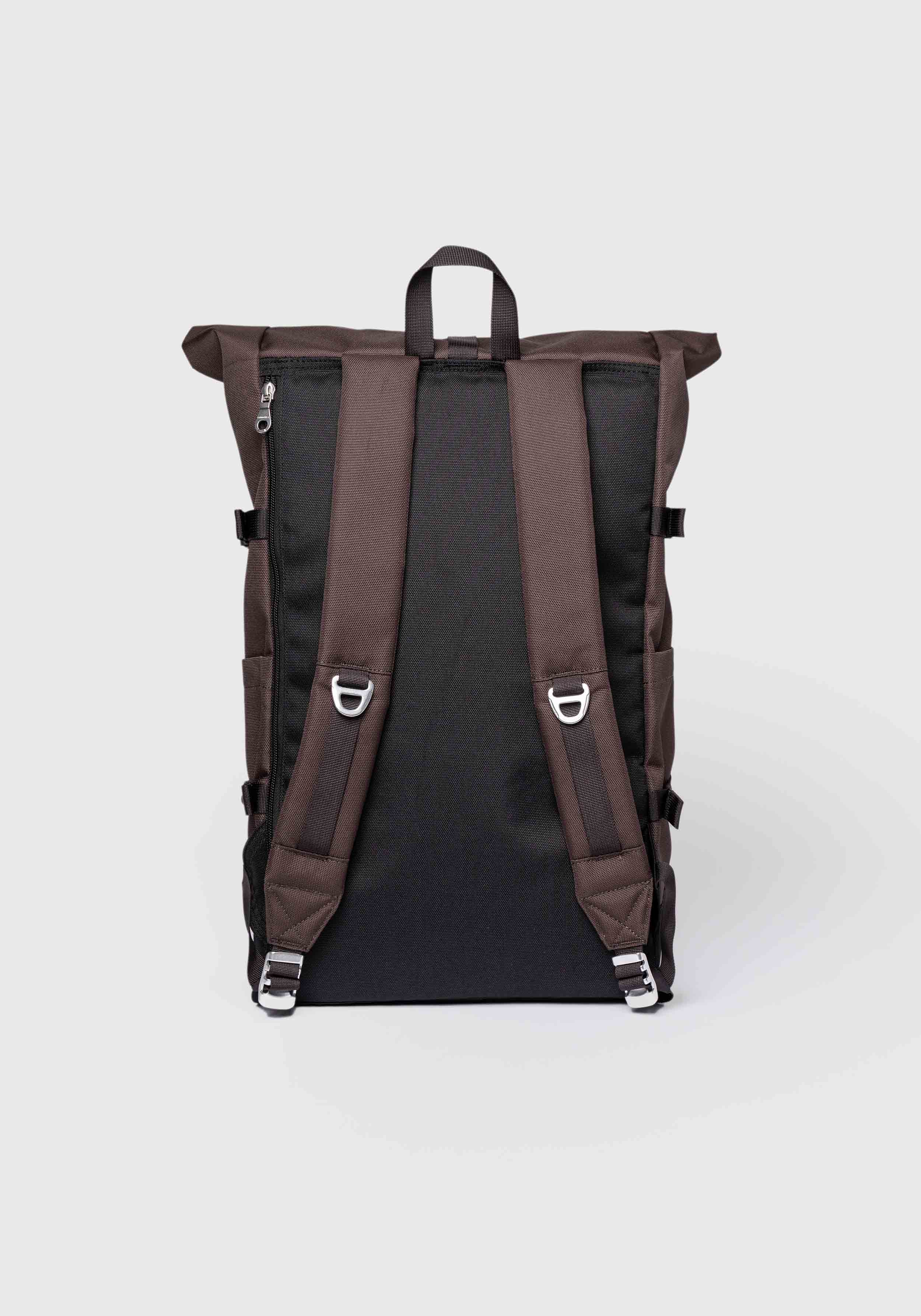 Sandqvist Rucksack Icon Rolltop Backpack L Brown With Natrural Leather