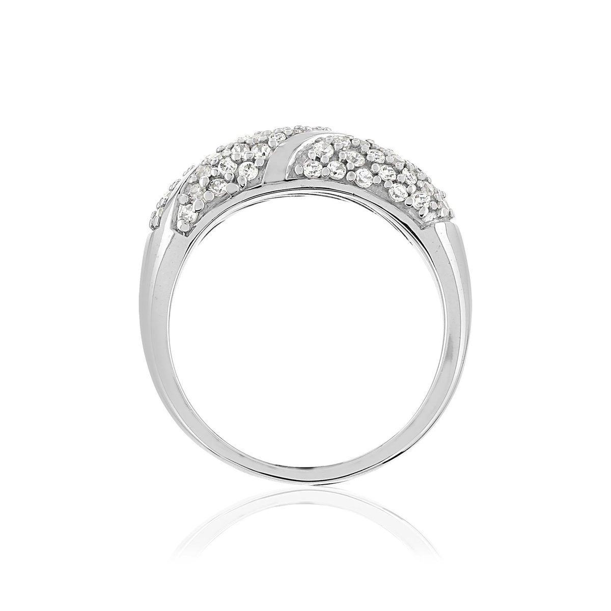 Bague argent 925 bombée zirconias