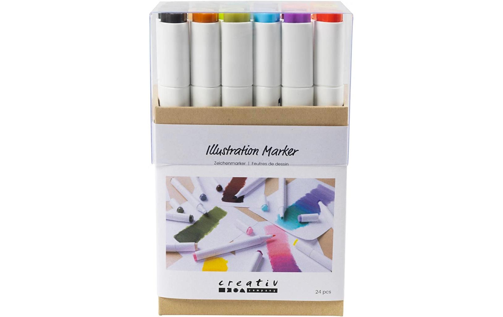Kalligraphiemarker 1+ 8 mm, 24 Stück, Pastellfarben2-in-1-Zeichenmarker