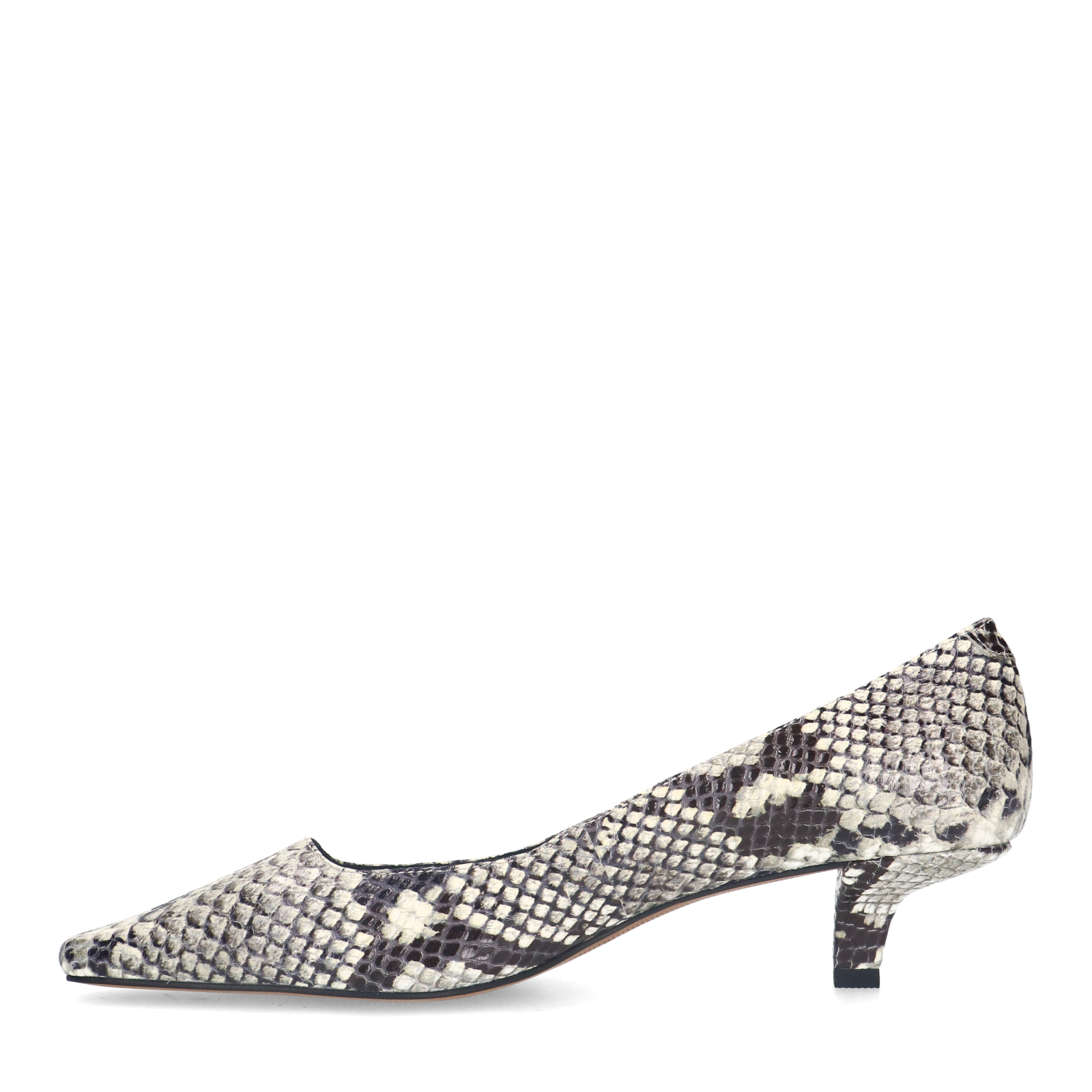 Leren slangenprint pumps