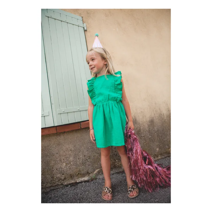 Marlot Paris Robe Elie Gaze de Coton | Vert