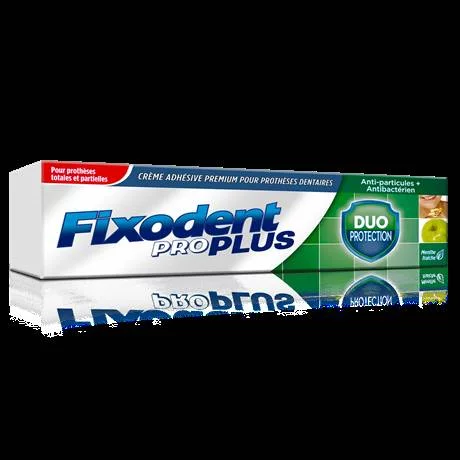 Fixodent Pro PLUS Duo Protection Crème Adhésive Premium pour Prothèses Dentaires - 40g