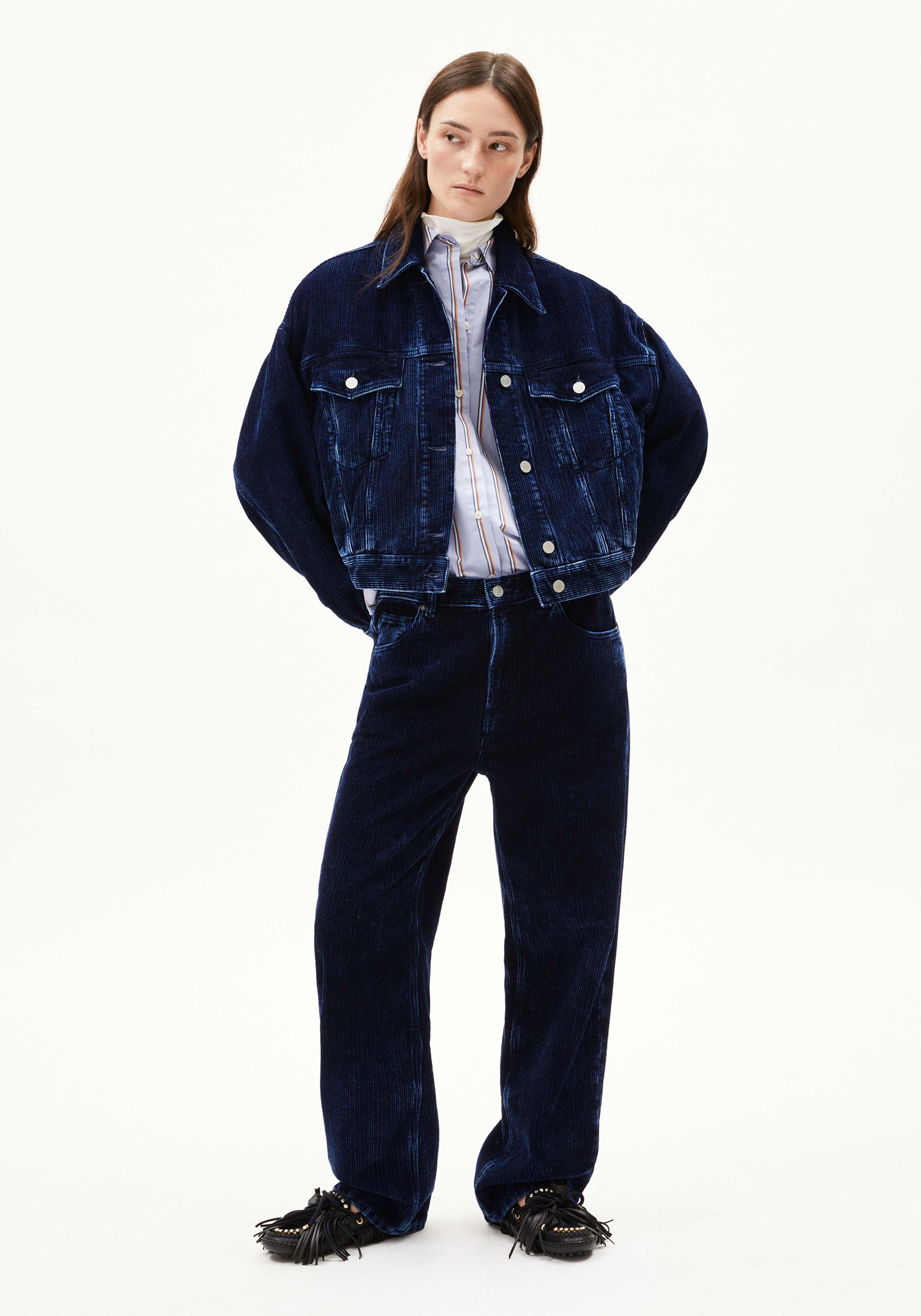 Armedangels Cord-Jacke Paasithe Indigo Cord Indigofera