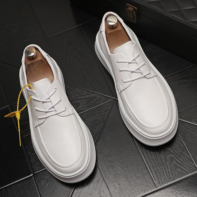Mr Ozera - Platform veterschoenen van echt leer