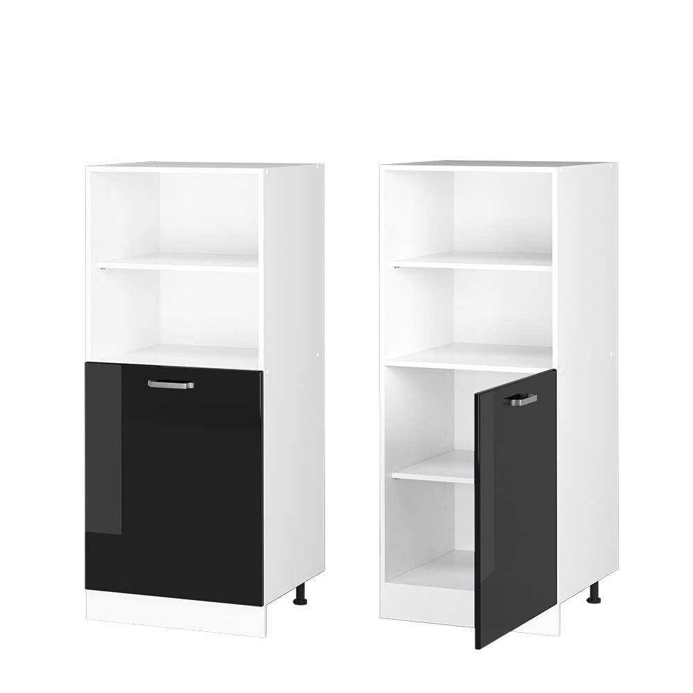 Vicco Vorratsschrank Küchenschrank R-Line Solid Weiß Schwarz 60 cm modern kleine Tür
