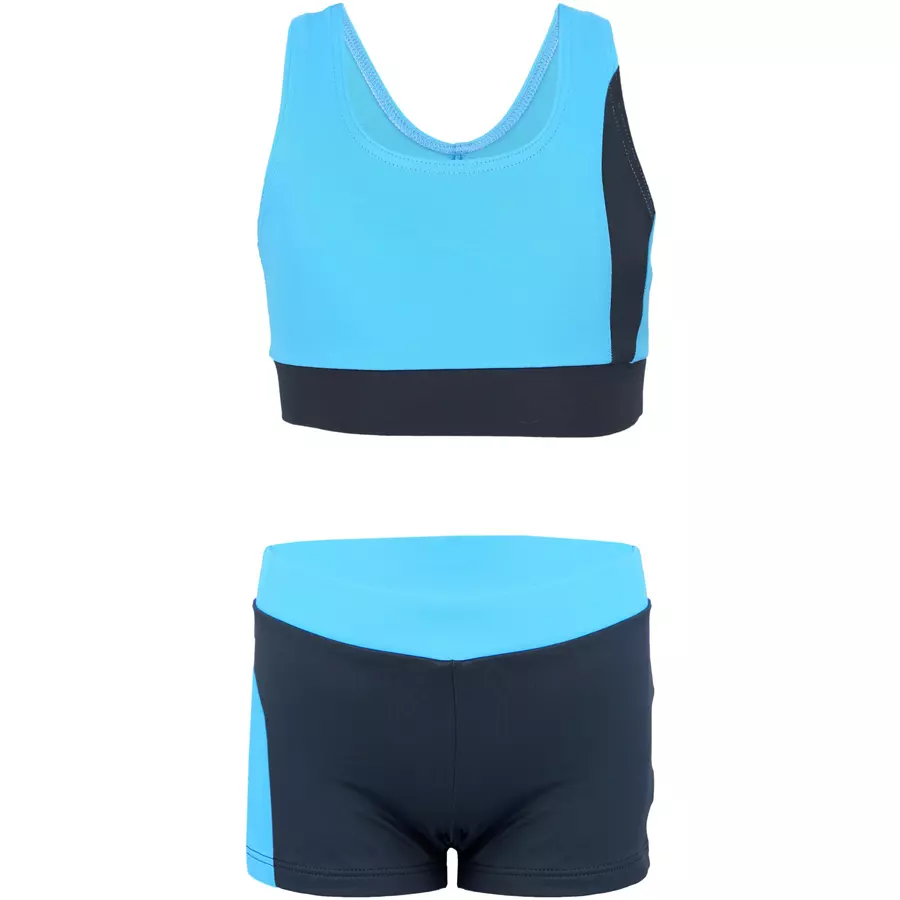 Aquarti Mädchen Sport Bikini - Racerback Bustier & Badehose grauhellblau