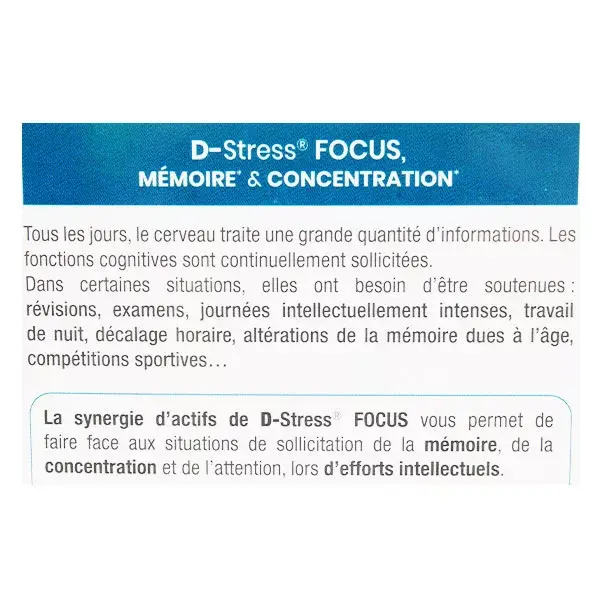 Synergia D-Stress Focus 30 comprimidos