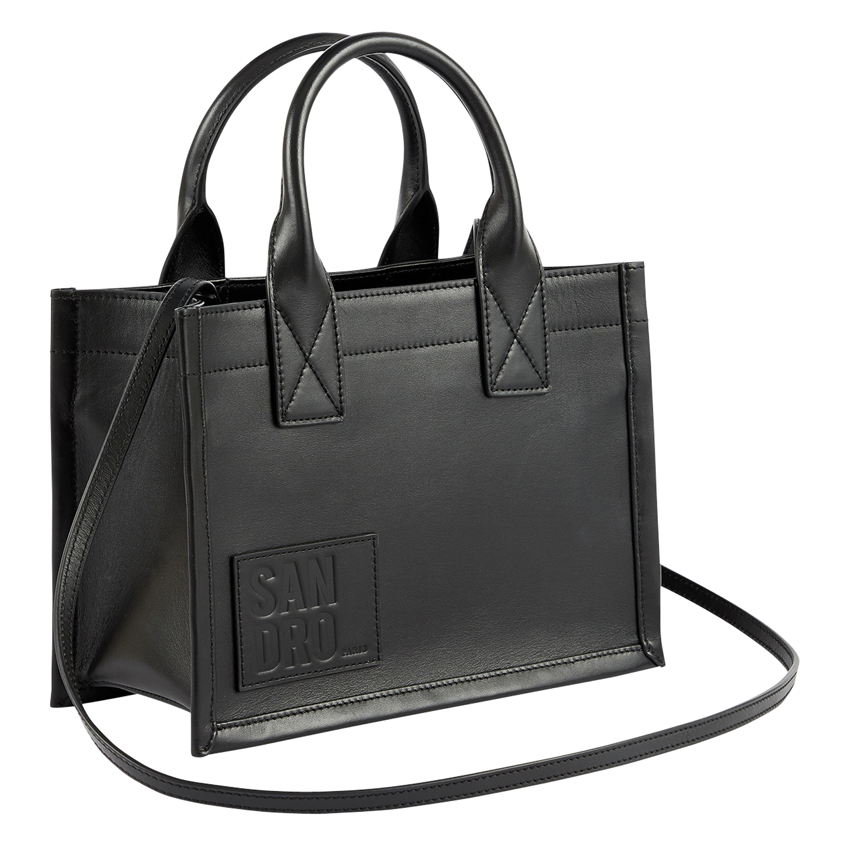 LITTLE KASBAH - Cabas en cuir lisse| Noir
