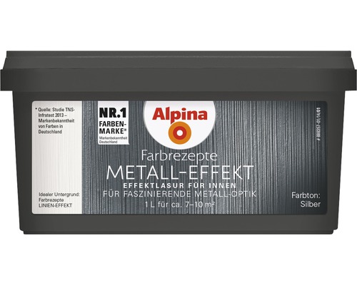 Alpina Kleurrecepten Effect Glaze Metallic Effect Zilver 1 l