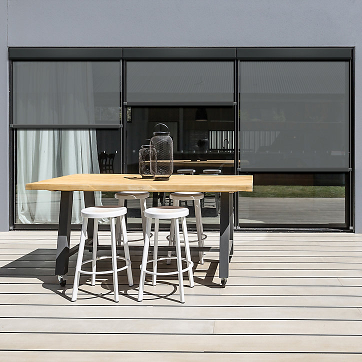 Store enrouleur tamisant extérieur gris 210 x 300 cm
