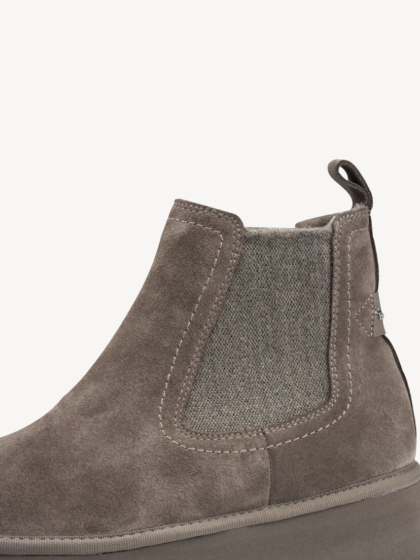 Leren Enkellaarsje - beige warme voering