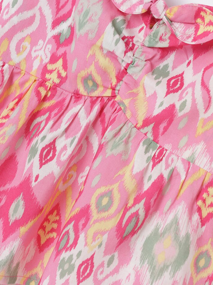 Regata estampada com babados - Rosa Chiclete