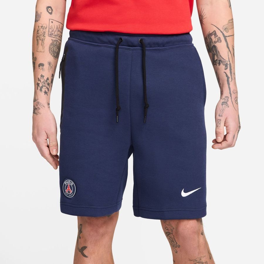 Paris Saint-Germain Short Jogging NSW Tech Fleece - Bleu Marine/Blanc