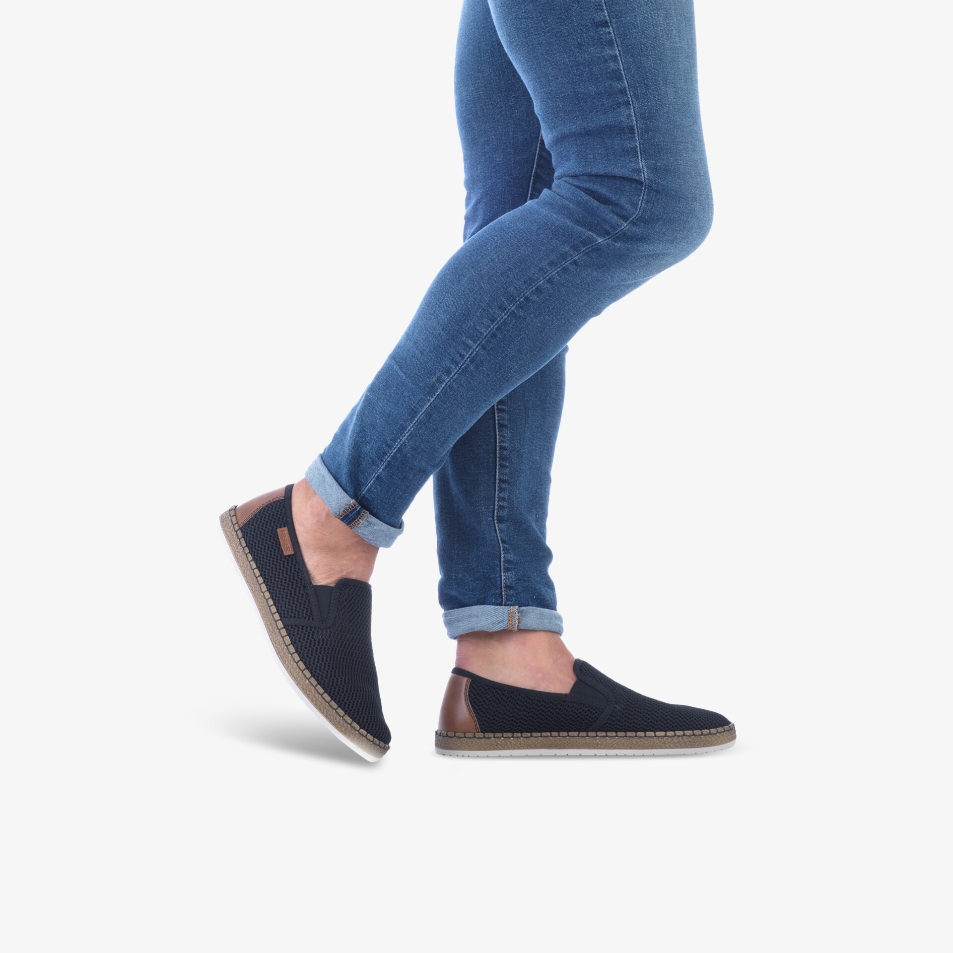 rieker Herren Espadrilles schwarz