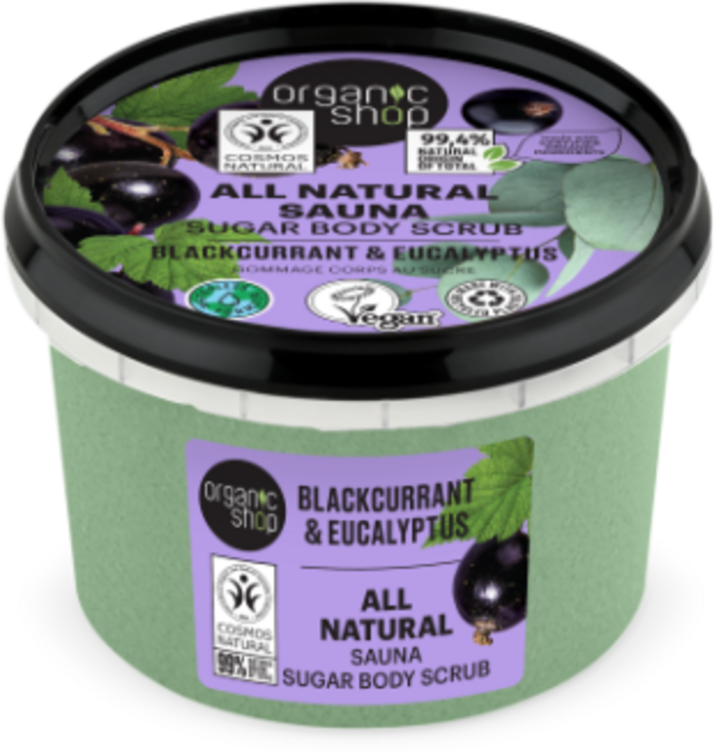 Organic Shop  Sauna Sugar Body Scrub Blackcurrant & Eucalyptus, 250 ml