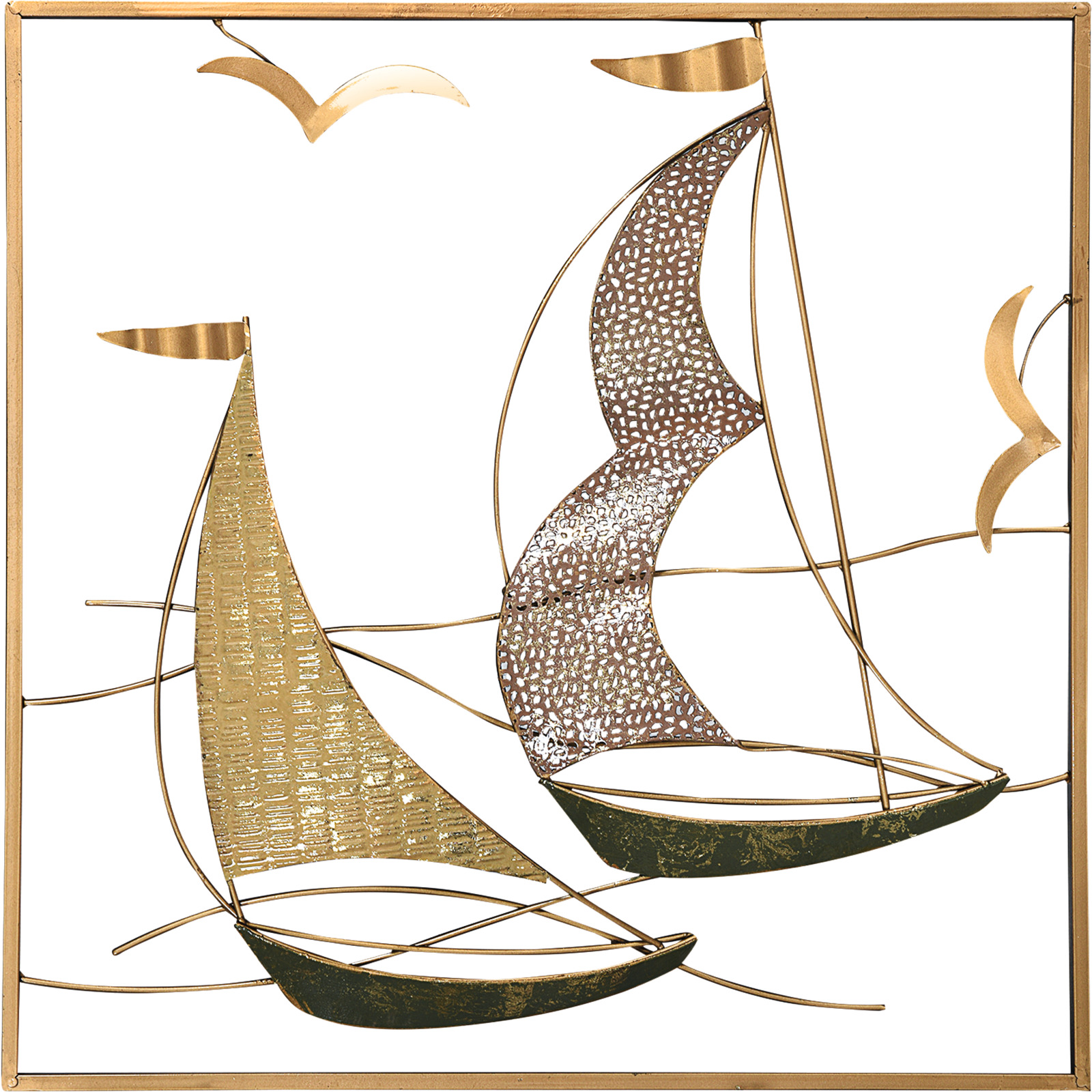 Wandbild Schiffe gold/bronze 50 x 50 cm