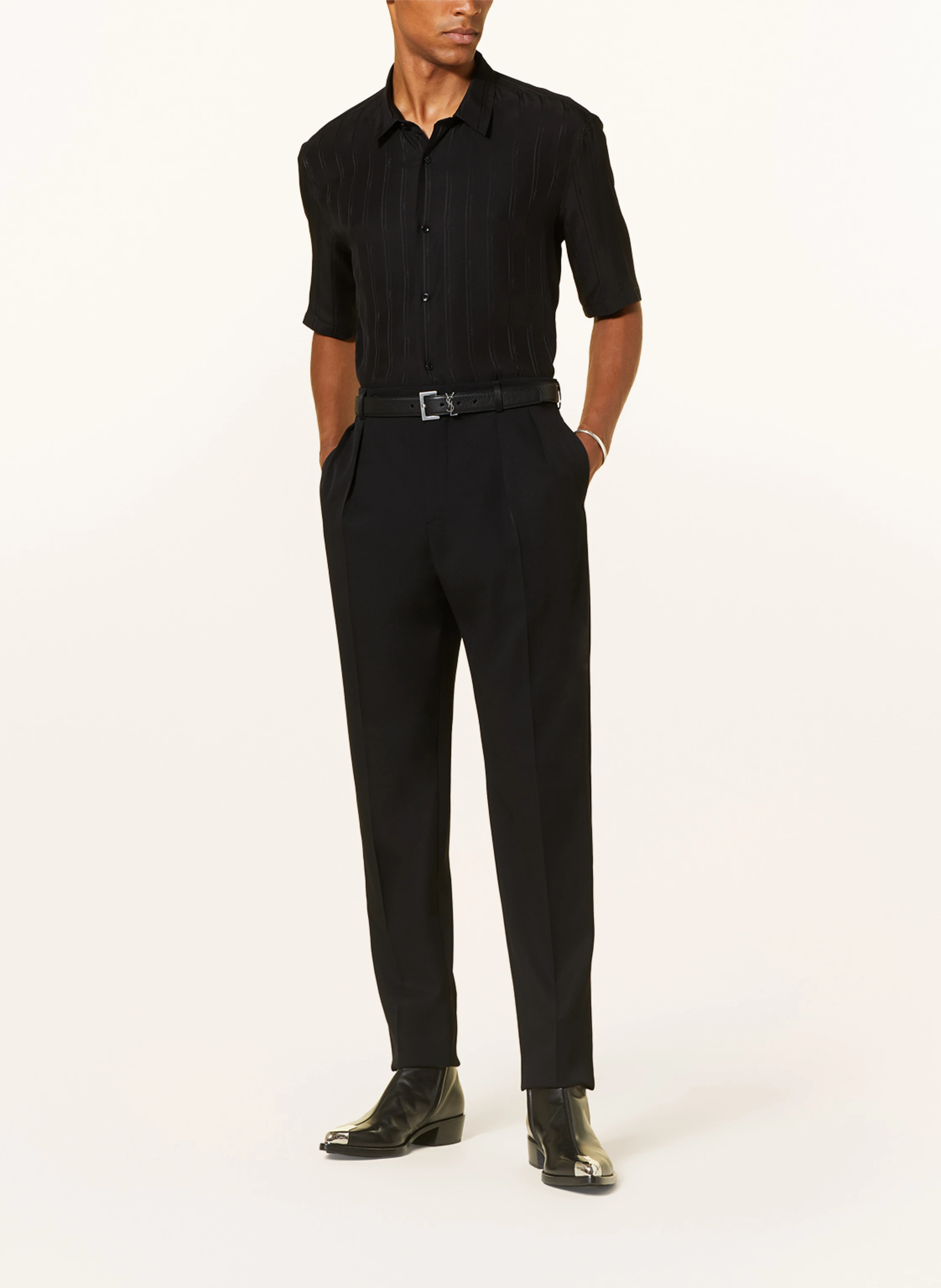 SAINT LAURENT Kurzarm-Hemd Regular Fit aus Seide