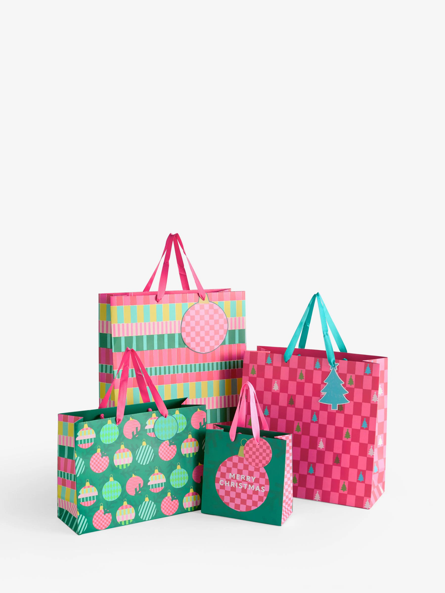 Cadeautassen met kerstmis-print