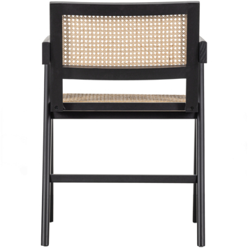 WOOOD eetkamerstoel Gunn rattan grenenhout met armleuning