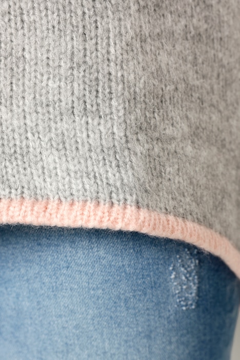 Pullover, oversized, Smiley, V-Ausschnitt, Langarm