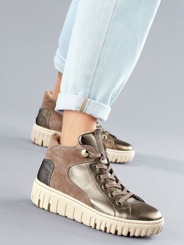 Plateauveterlaarsjes Livia Van Waldläufer beige