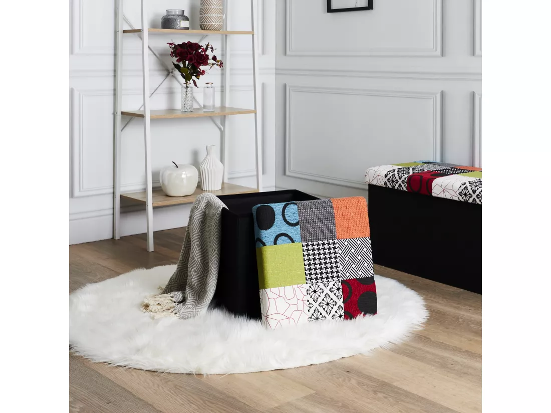 Coffre Pouf Pliable Patchwork