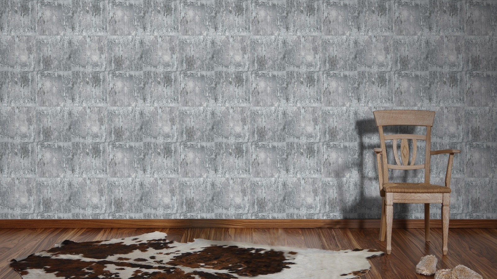 Vliestapete - MATERIAL - Stahlwand - grau-schwarz-metallic - 10 Meter