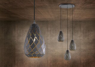 Onyx Pendelleuchte grau 301300142, D/H: 15/150 cm, Metall