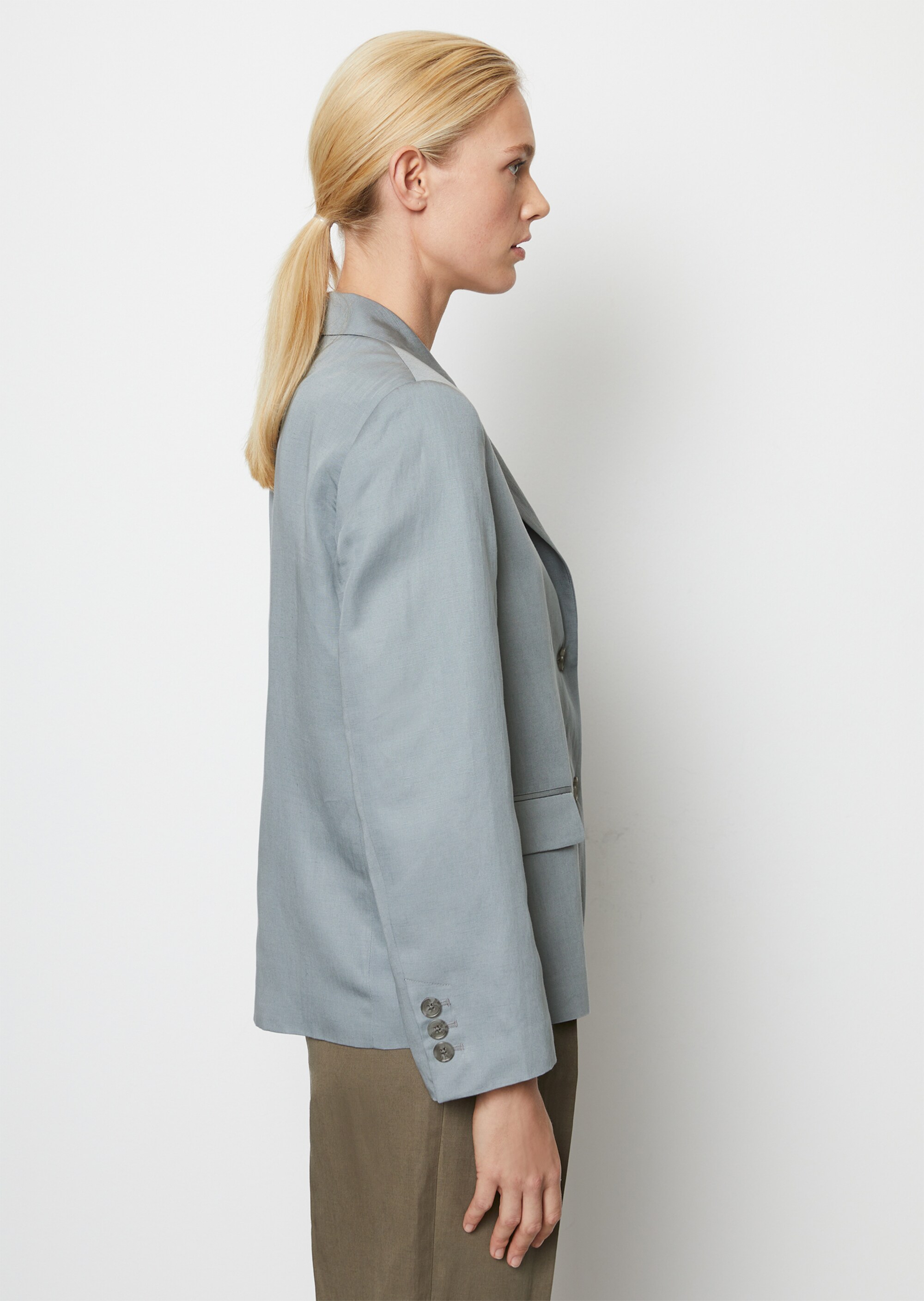 Blazer regularaus TENCEL™ Lyocell-Leinen-Mix