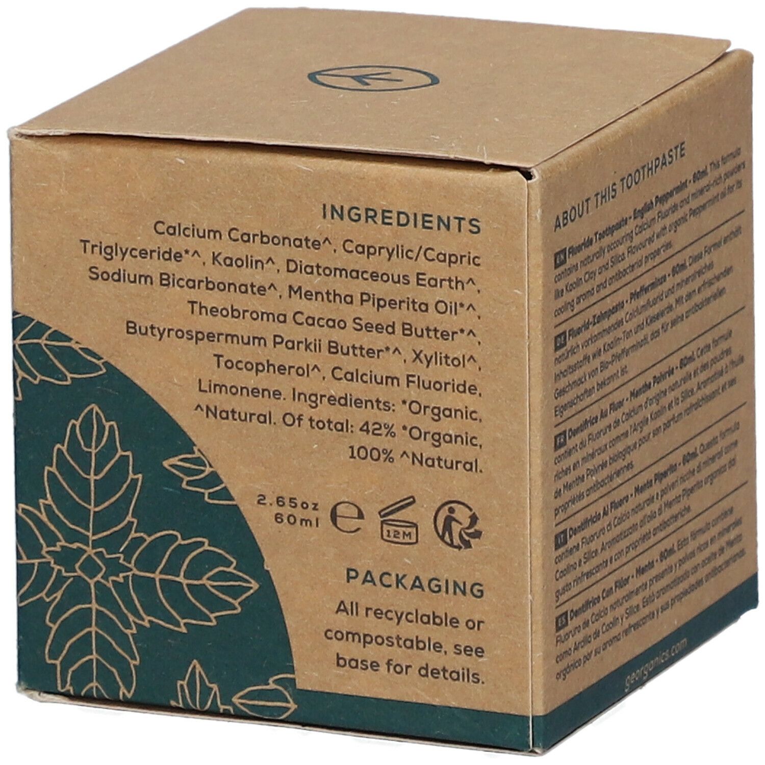 GEORGANICS Natürliche Zahnpasta Pfefferminz