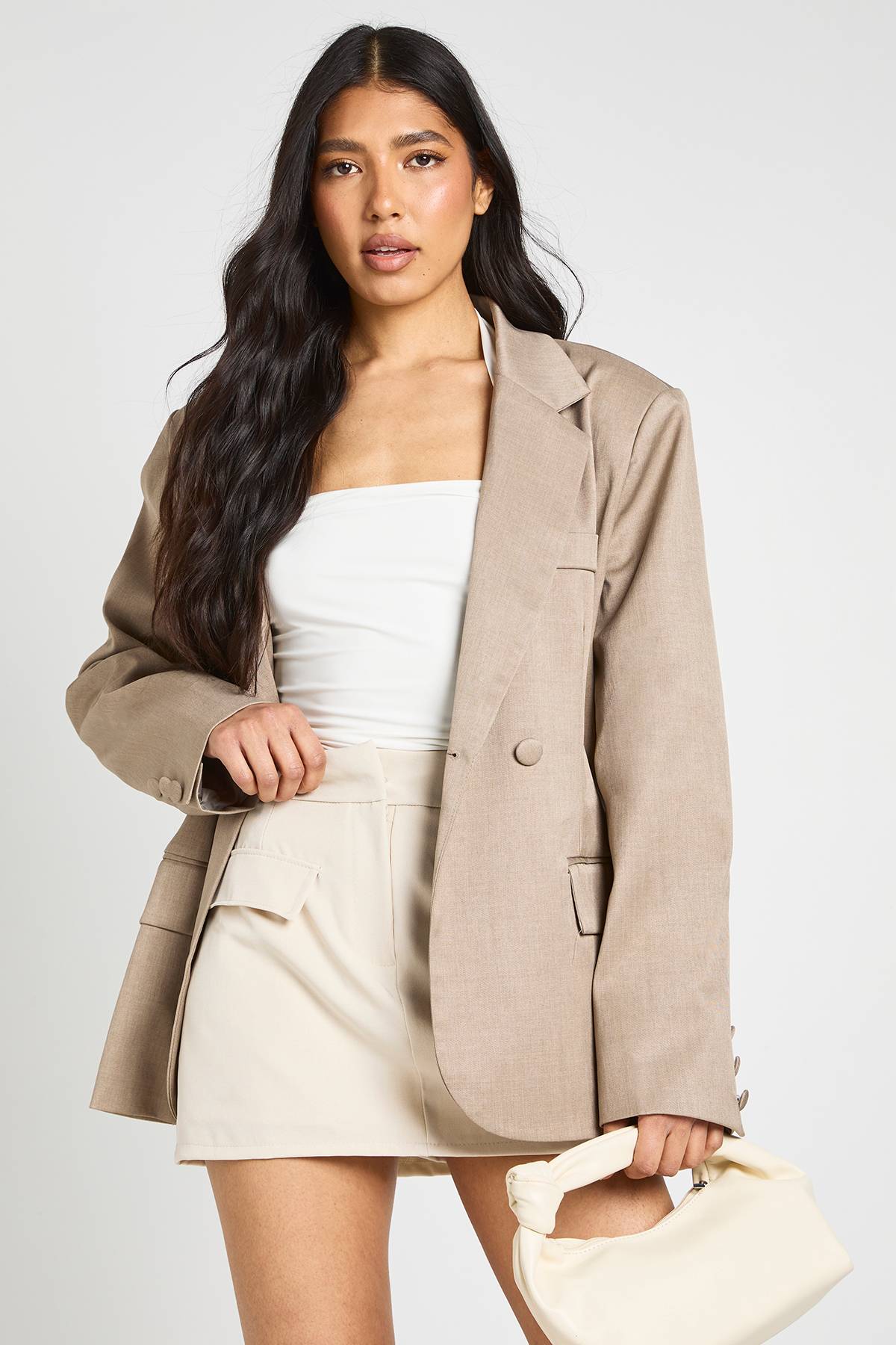 boohoo Haut Licou Froncé À Encolure Carrée Pour Grandes Tailles
