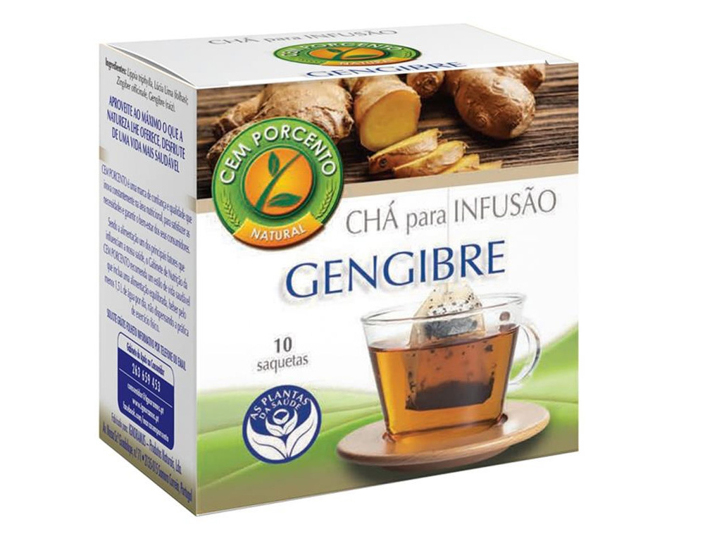 CHÁ CEM PORCENTO GENGIBRE 10 SAQUETAS